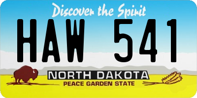 ND license plate HAW541