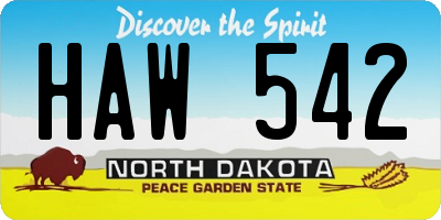 ND license plate HAW542