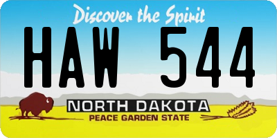 ND license plate HAW544