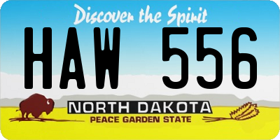 ND license plate HAW556