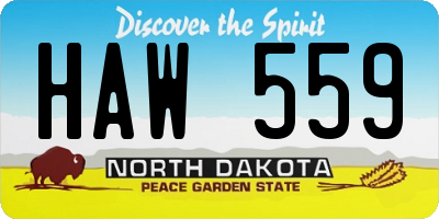 ND license plate HAW559