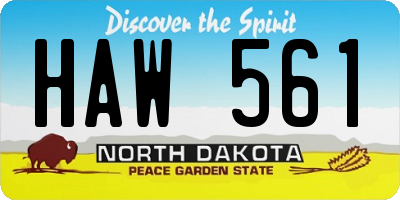 ND license plate HAW561