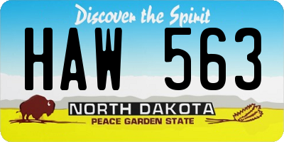 ND license plate HAW563