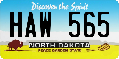 ND license plate HAW565