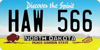 ND license plate HAW566