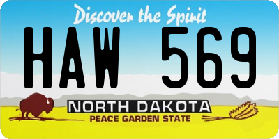 ND license plate HAW569