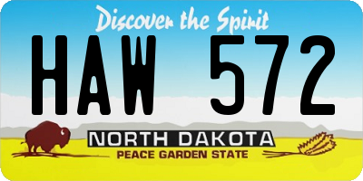 ND license plate HAW572