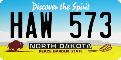 ND license plate HAW573