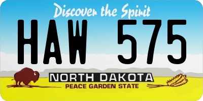 ND license plate HAW575