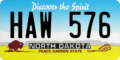 ND license plate HAW576