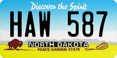 ND license plate HAW587