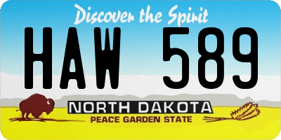 ND license plate HAW589