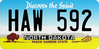 ND license plate HAW592