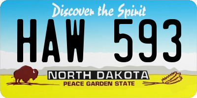 ND license plate HAW593