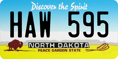 ND license plate HAW595