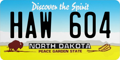 ND license plate HAW604