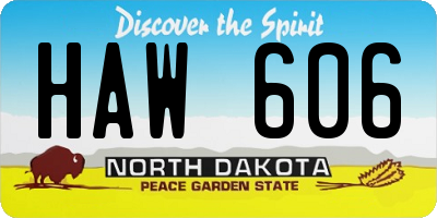 ND license plate HAW606