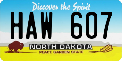 ND license plate HAW607