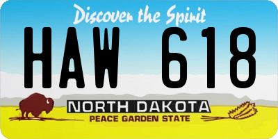 ND license plate HAW618