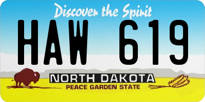 ND license plate HAW619