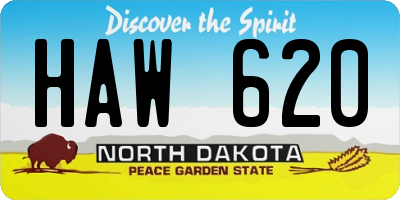 ND license plate HAW620