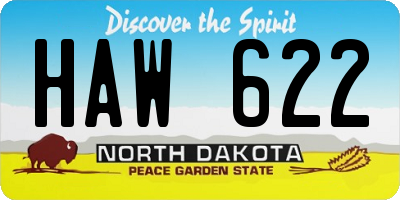 ND license plate HAW622