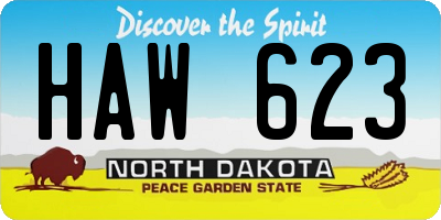 ND license plate HAW623