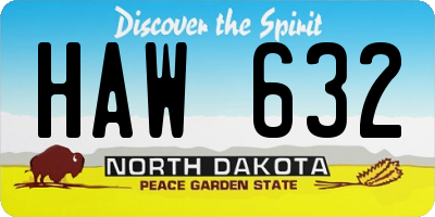 ND license plate HAW632