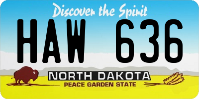 ND license plate HAW636