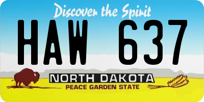 ND license plate HAW637