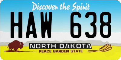 ND license plate HAW638