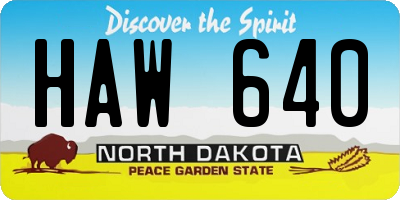 ND license plate HAW640