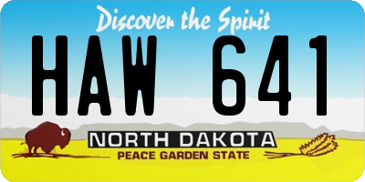 ND license plate HAW641