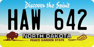 ND license plate HAW642