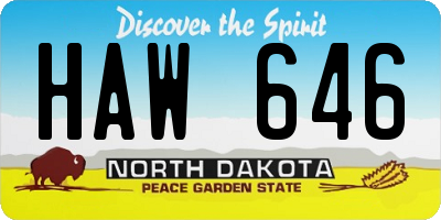 ND license plate HAW646