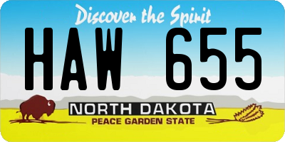 ND license plate HAW655