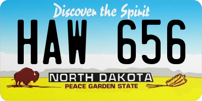 ND license plate HAW656