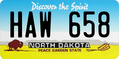 ND license plate HAW658