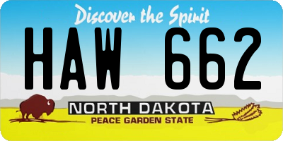 ND license plate HAW662