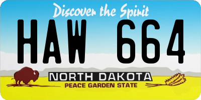 ND license plate HAW664