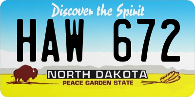 ND license plate HAW672