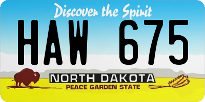 ND license plate HAW675