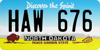 ND license plate HAW676