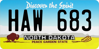 ND license plate HAW683