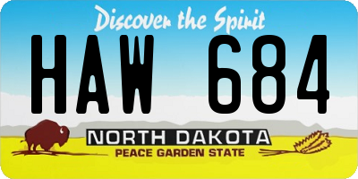 ND license plate HAW684