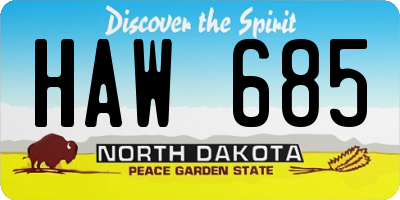 ND license plate HAW685