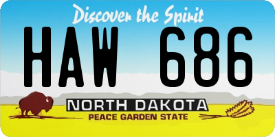 ND license plate HAW686