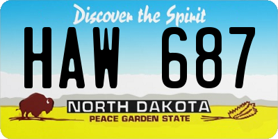 ND license plate HAW687