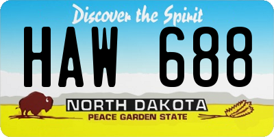 ND license plate HAW688