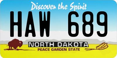 ND license plate HAW689